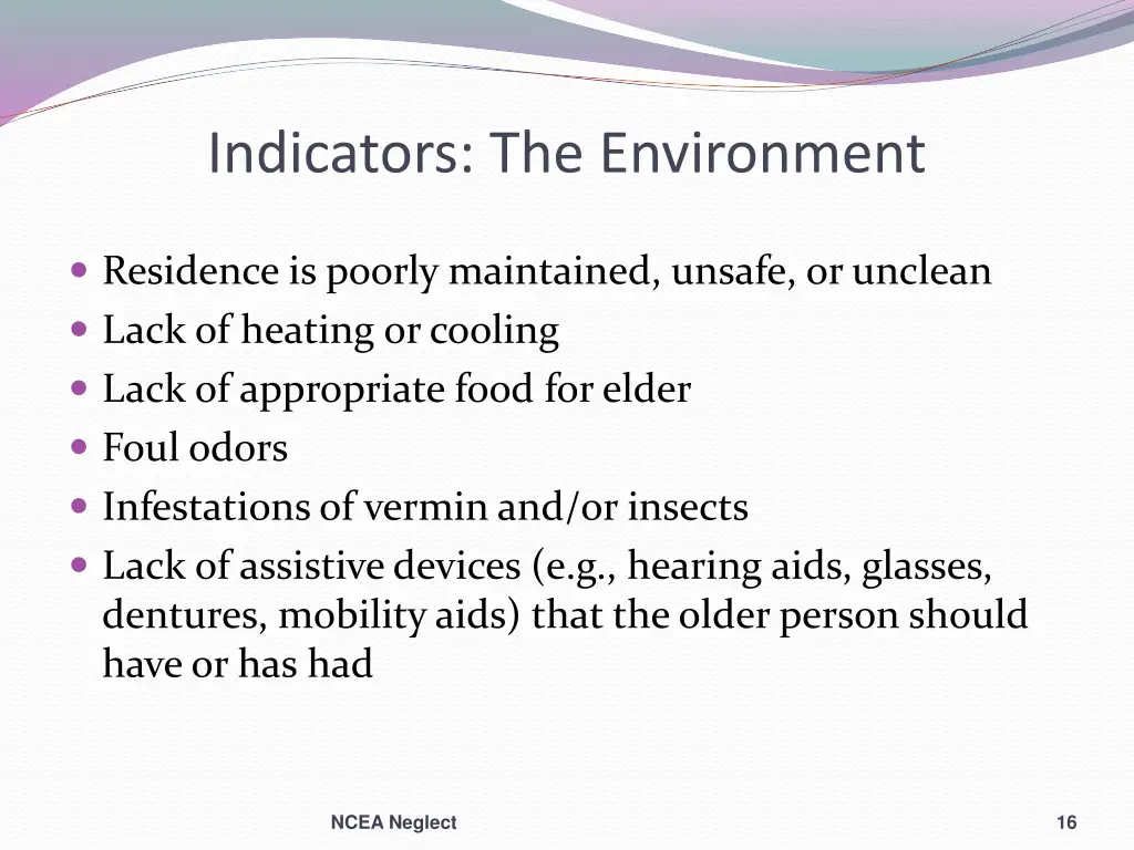indicators the environment