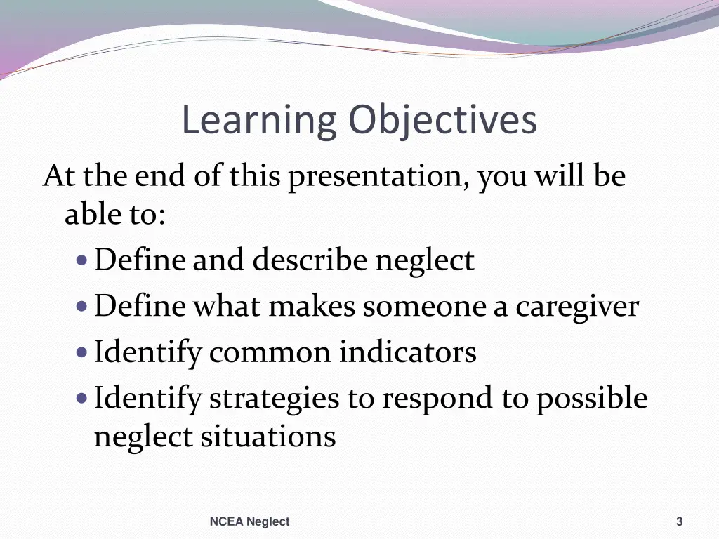 learning objectives