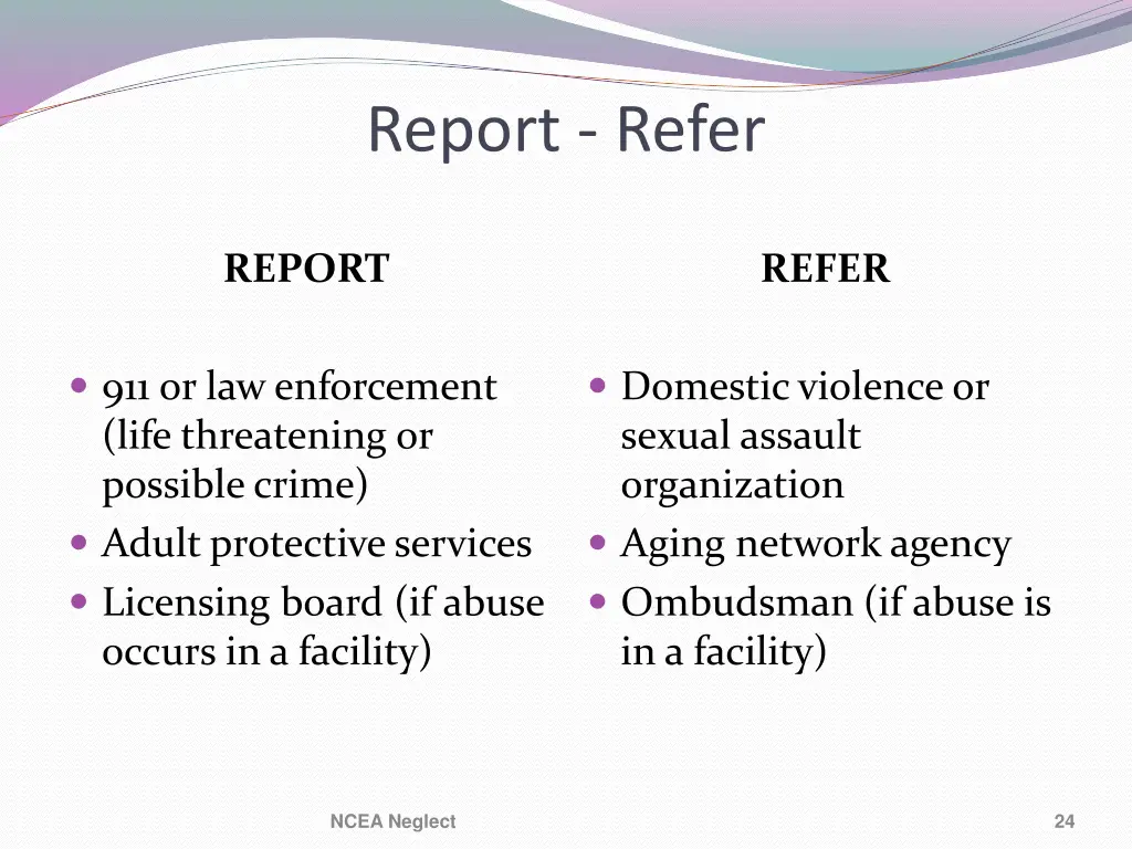 report refer