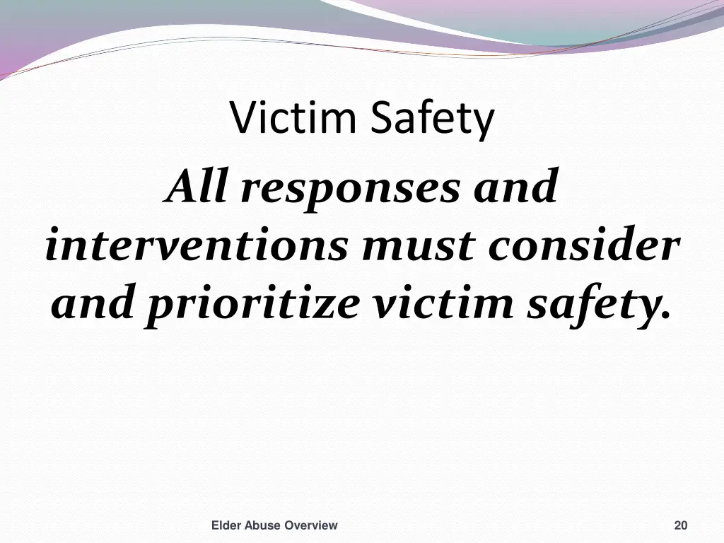 victim safety all responses and interventions