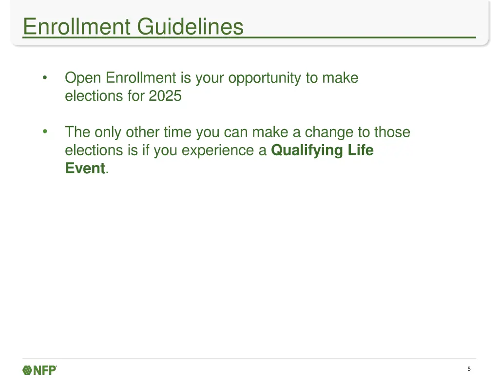 enrollment guidelines