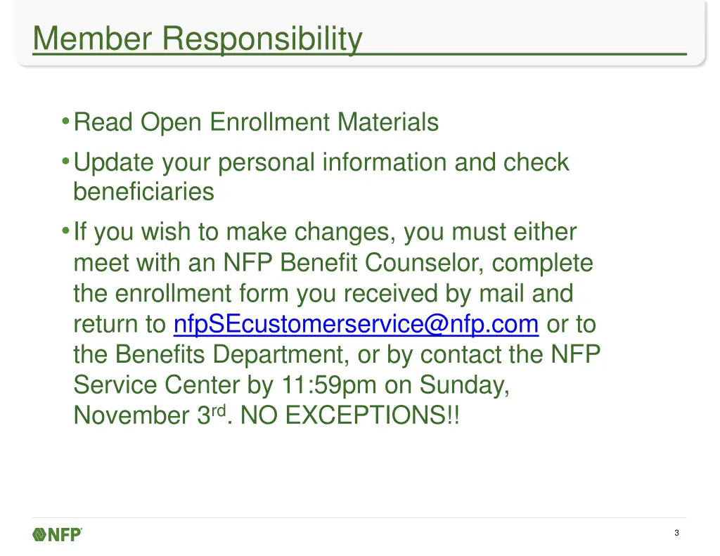 member responsibility