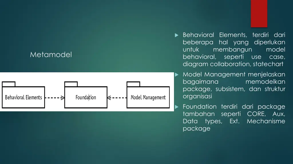 behavioral elements terdiri dari beberapa