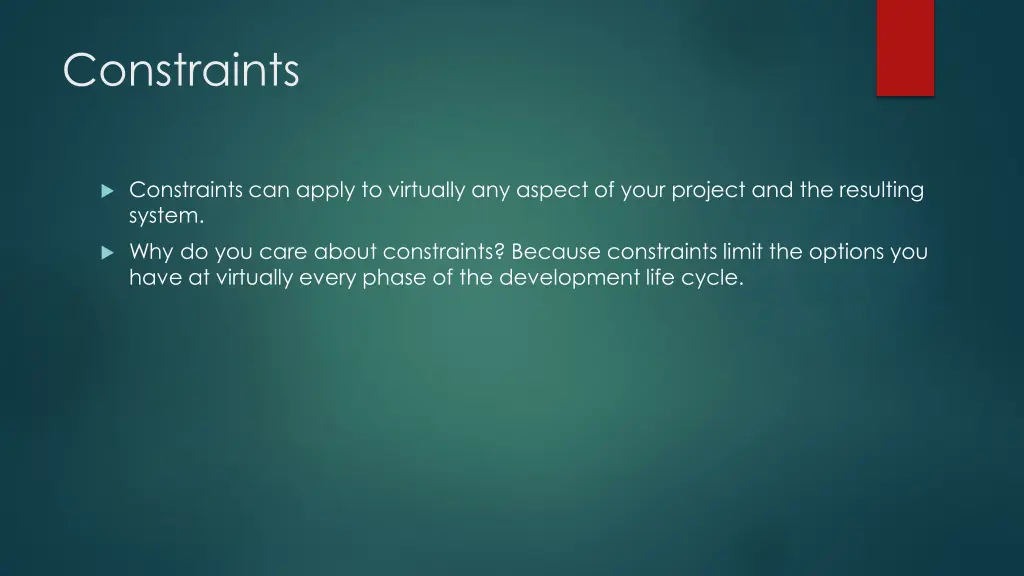 constraints