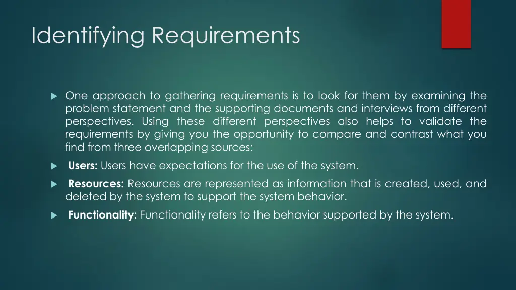 identifying requirements