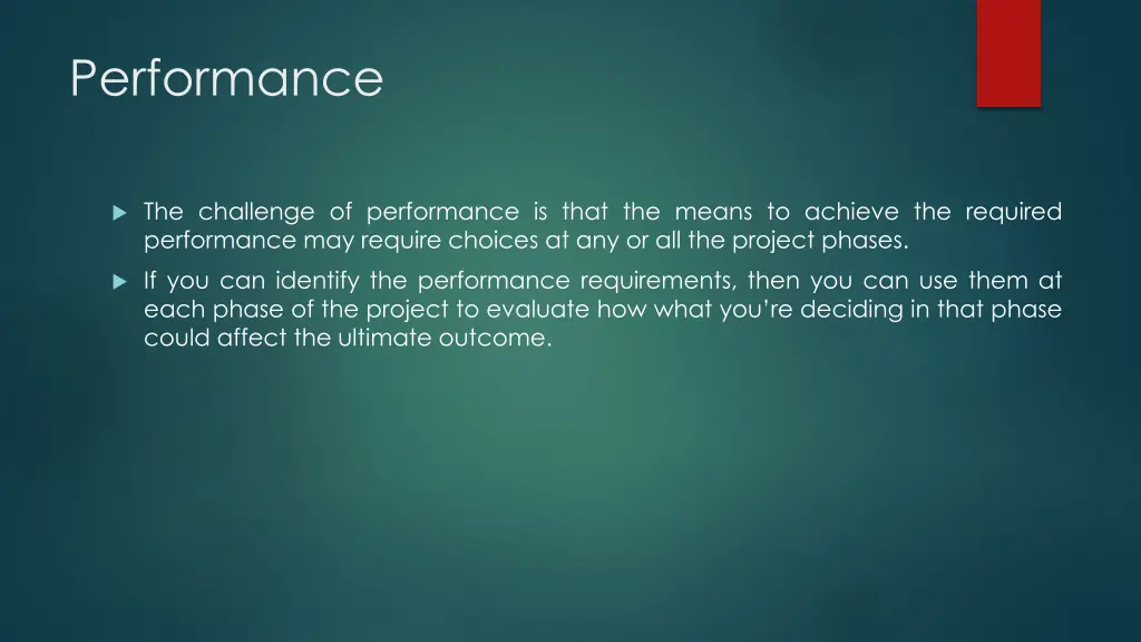 performance