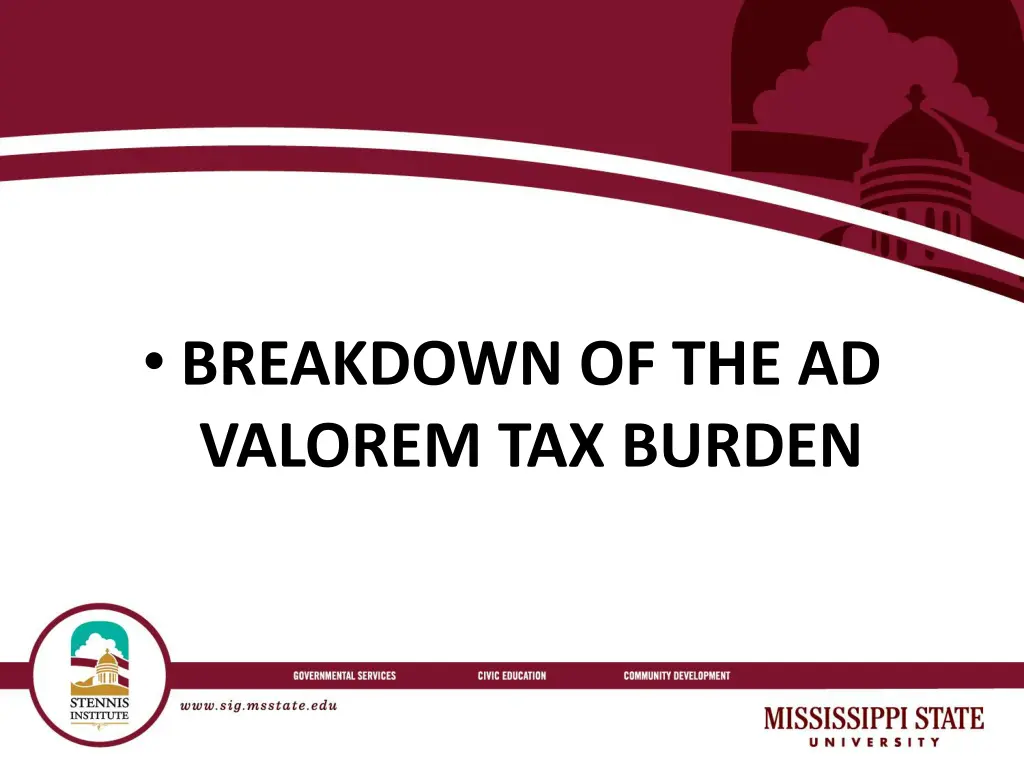 breakdown of the ad valorem tax burden