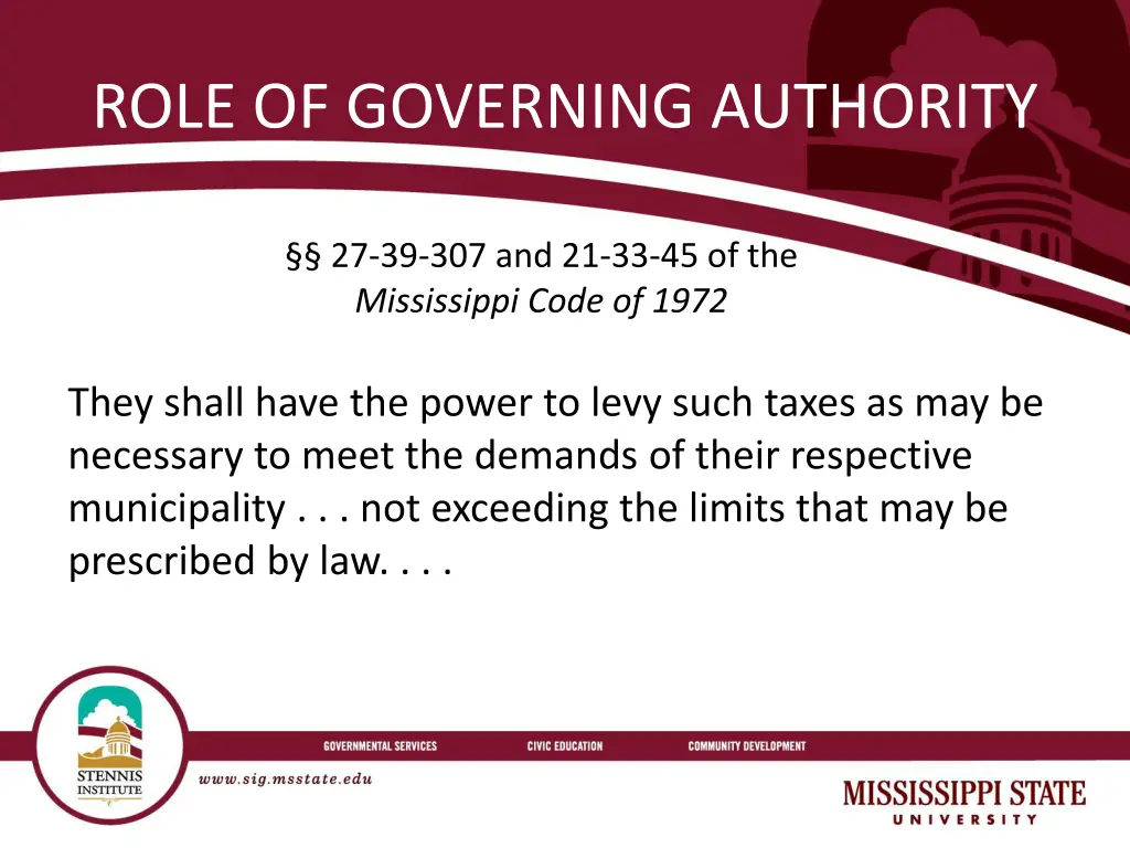 role of governing authority