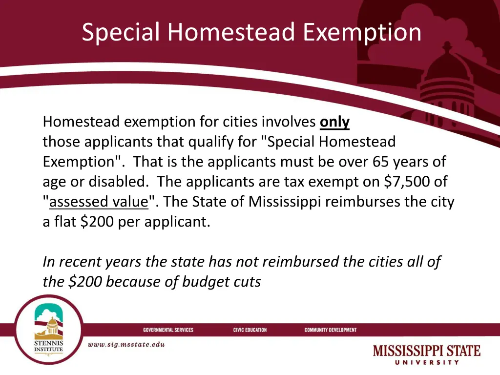 special homestead exemption