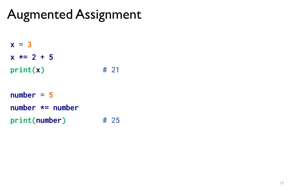 augmented assignment 1