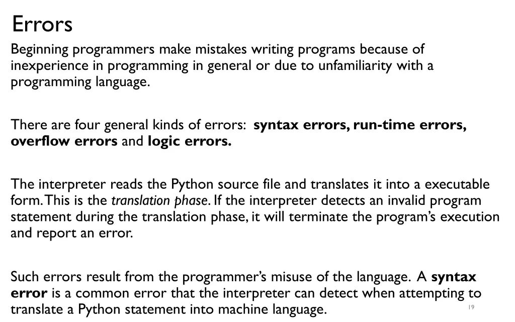 errors beginning programmers make mistakes