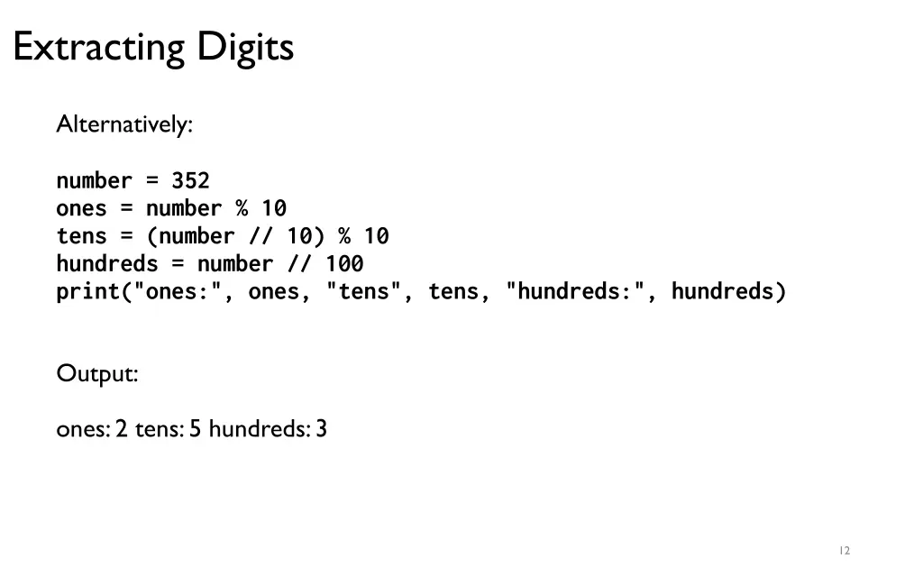 extracting digits