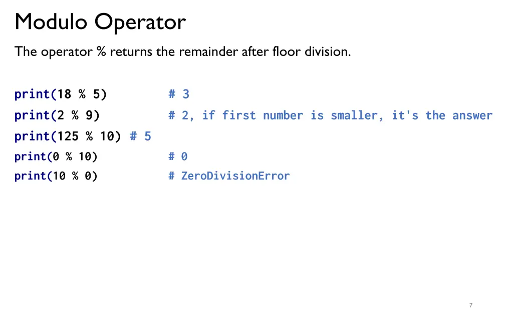 modulo operator