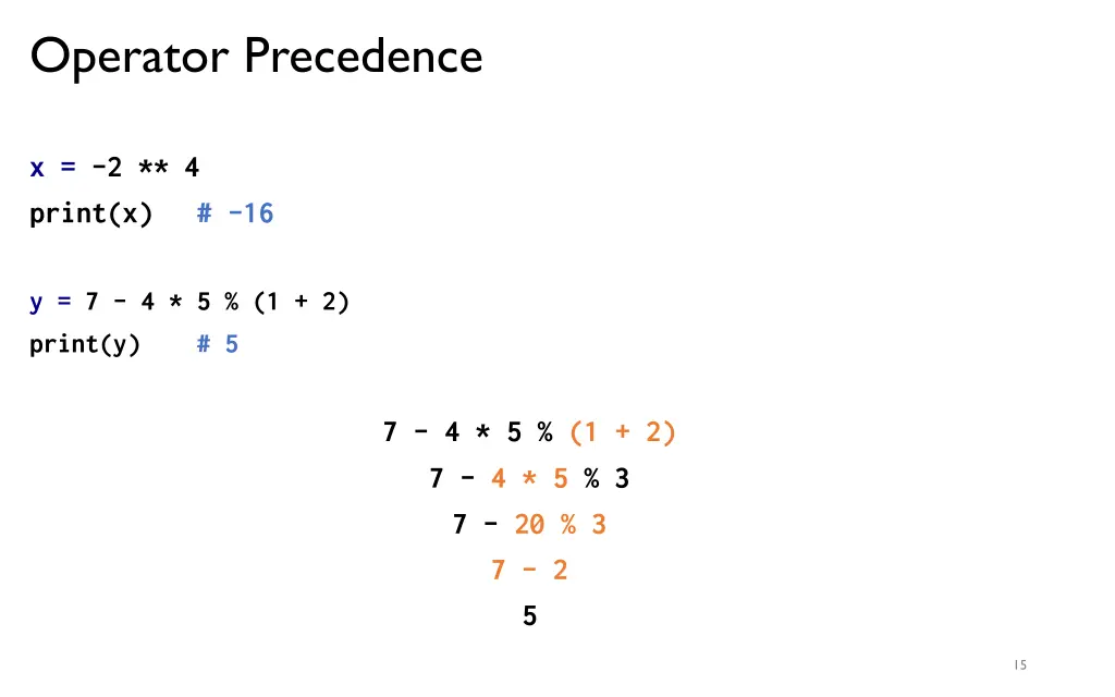 operator precedence 1