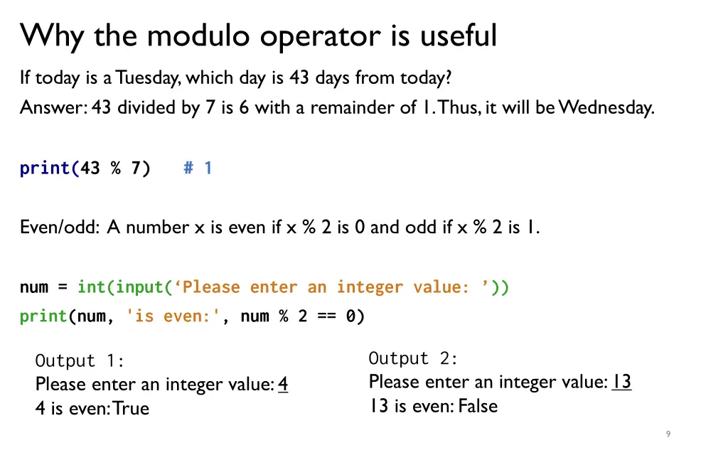 why the modulo operator is useful