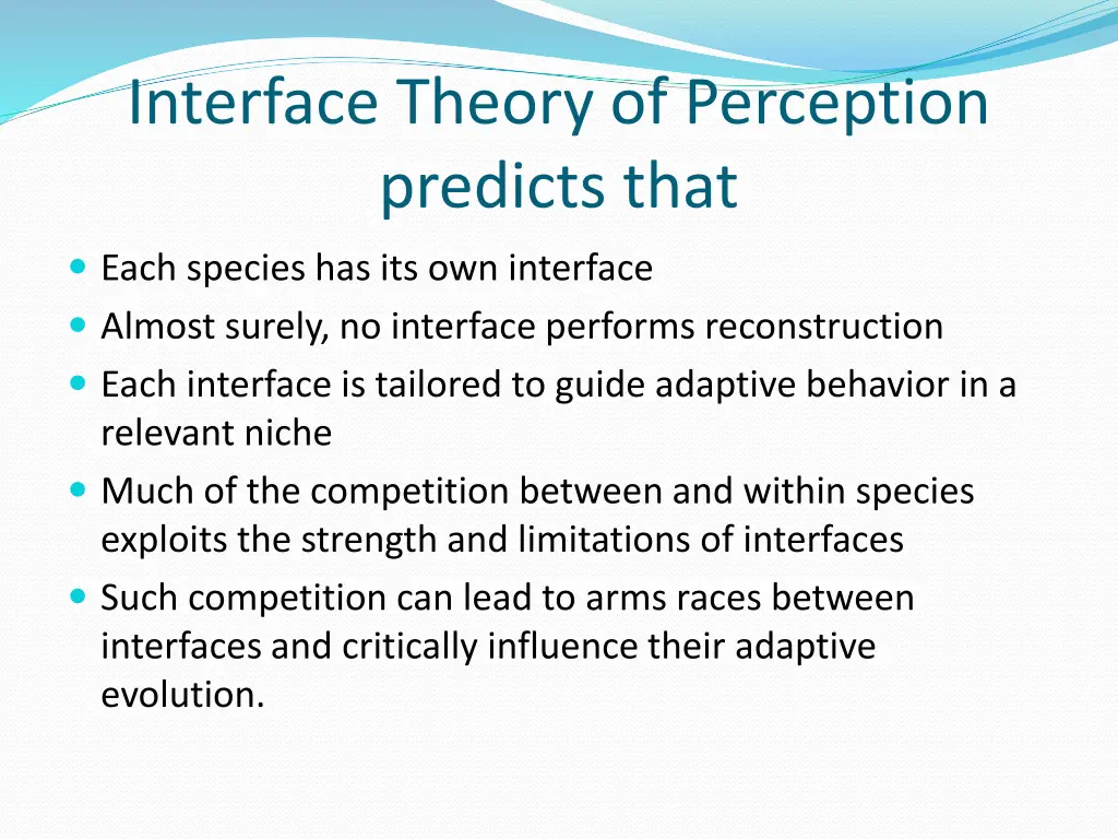 interface theory of perception predicts that