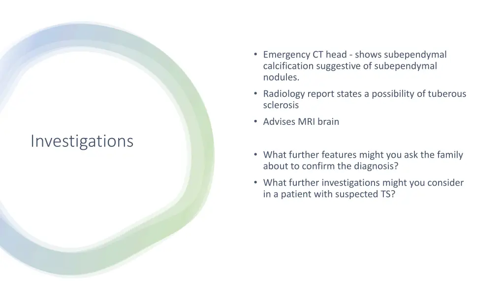 emergency ct head shows subependymal
