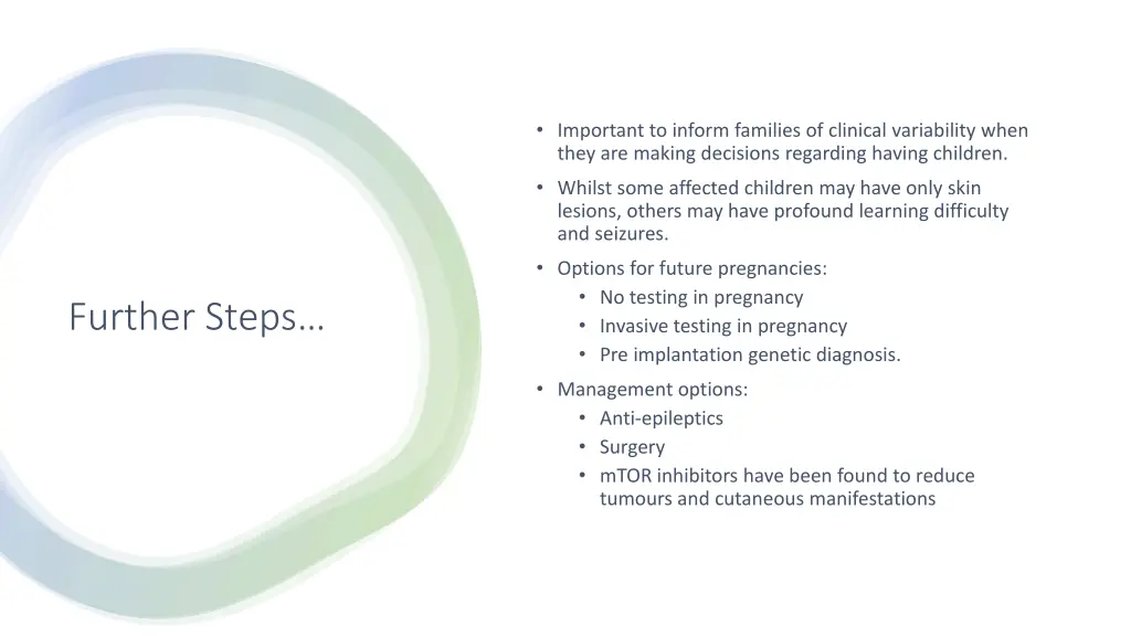 important to inform families of clinical