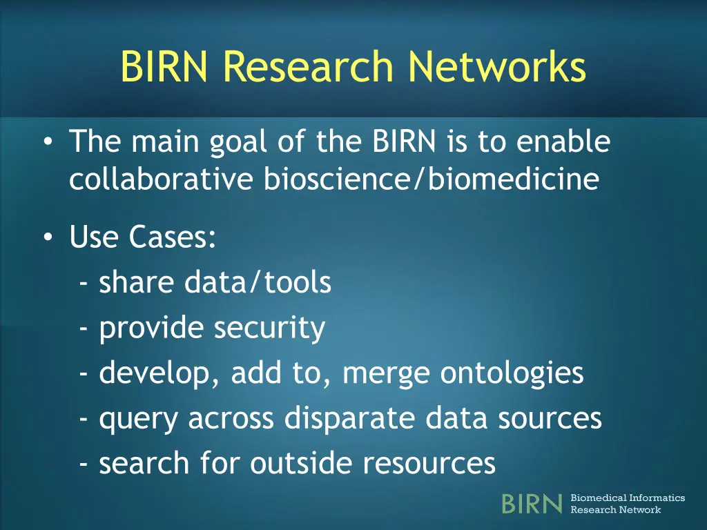 birn research networks
