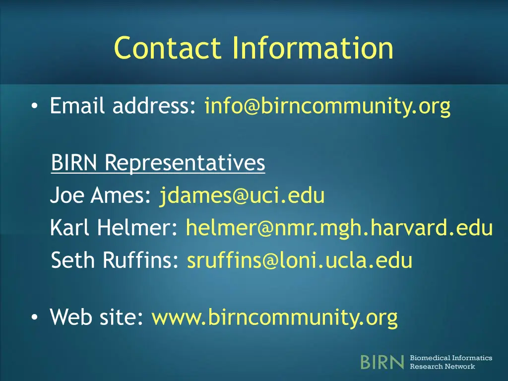 contact information