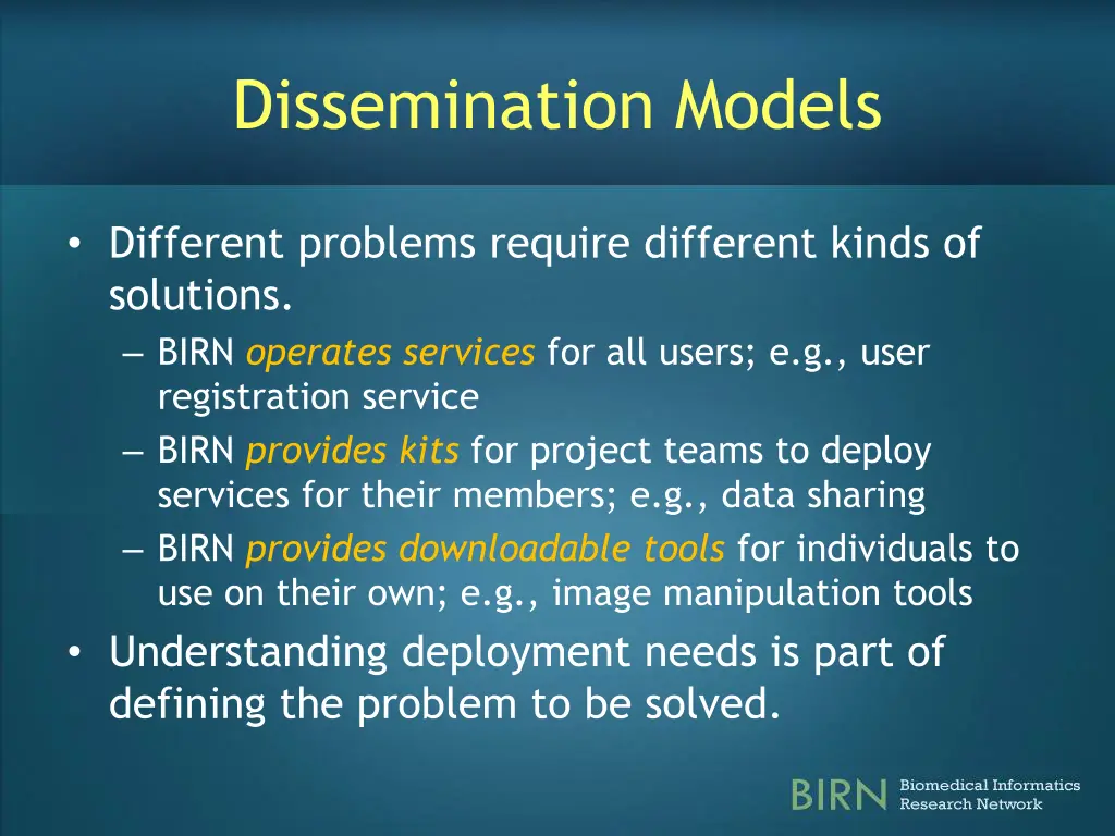 dissemination models