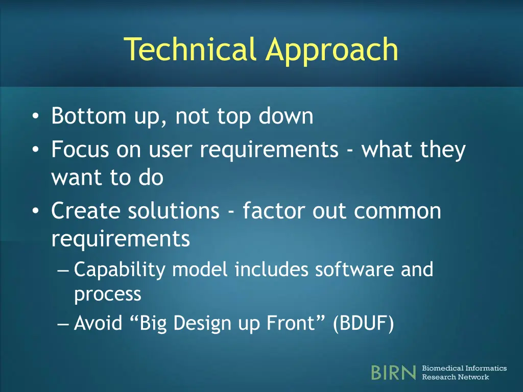 technical approach