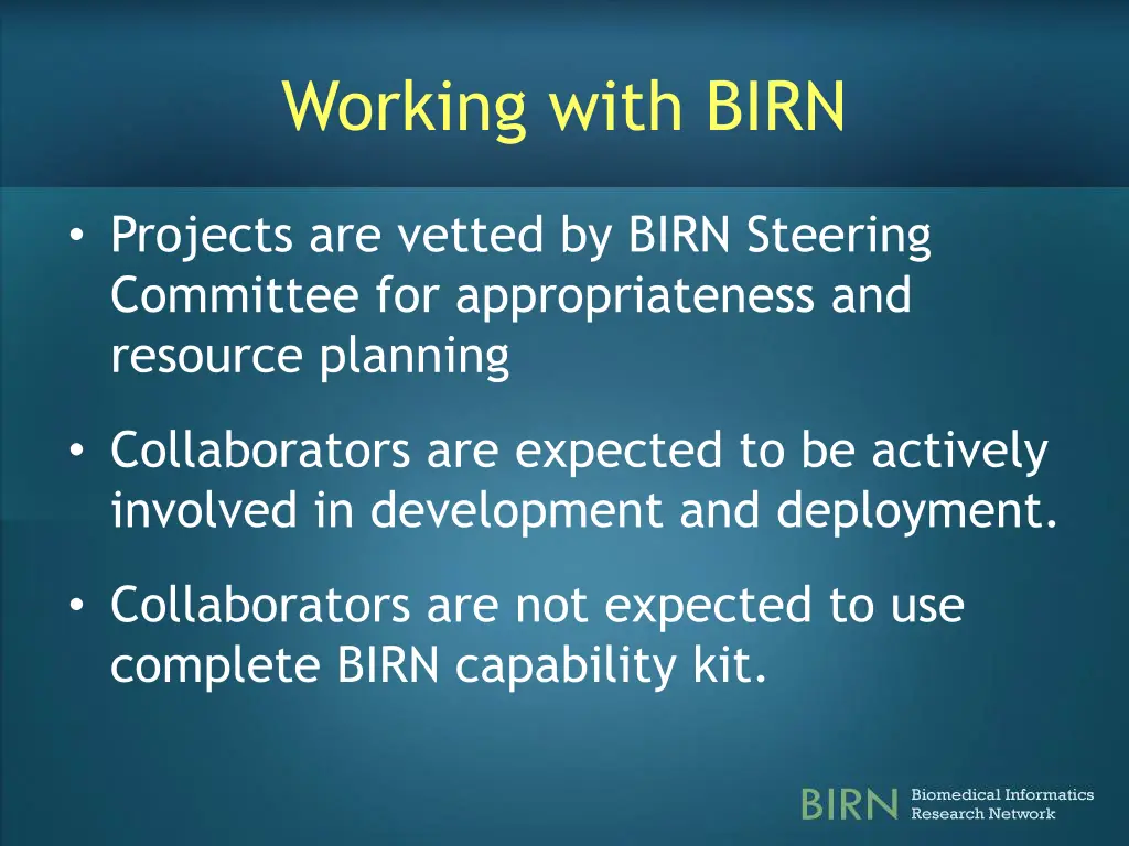 working with birn 1