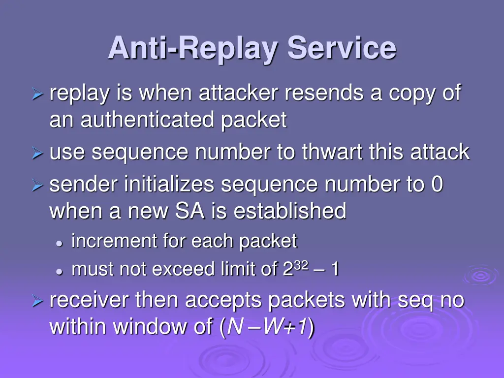 anti replay service