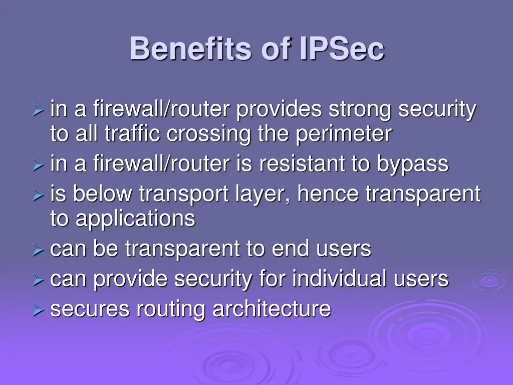 benefits of ipsec