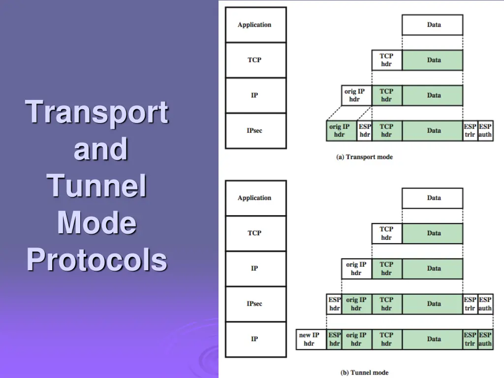 transport and tunnel mode protocols