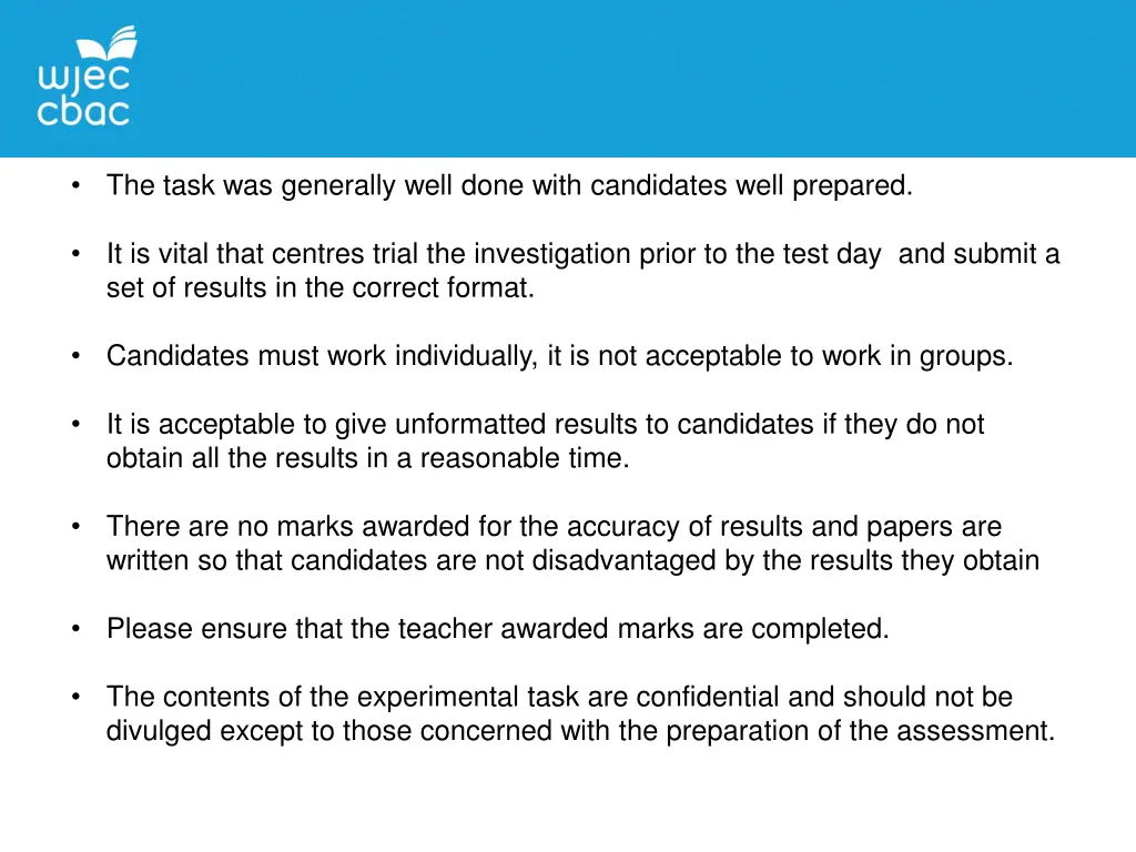 the task was generally well done with candidates