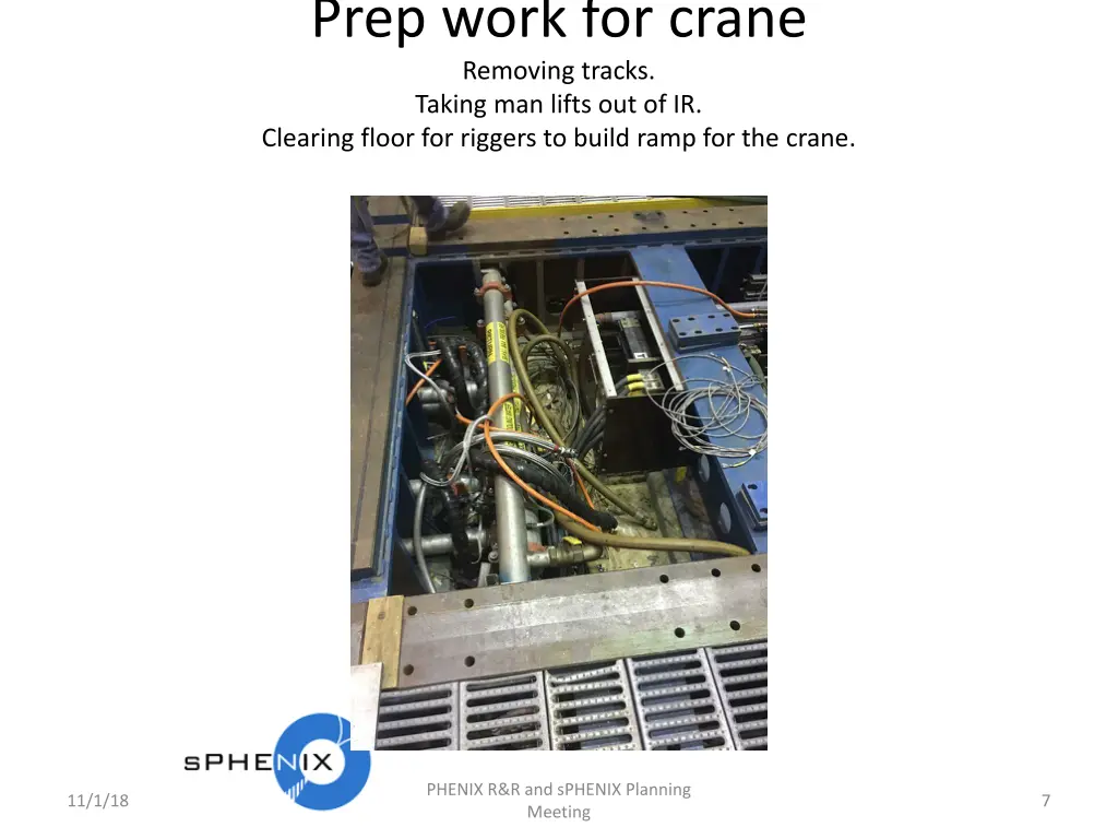 prep work for crane removing tracks taking