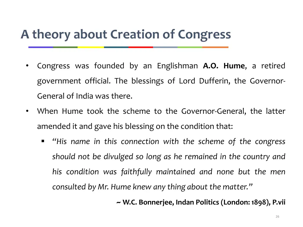 a theory about creation of congress
