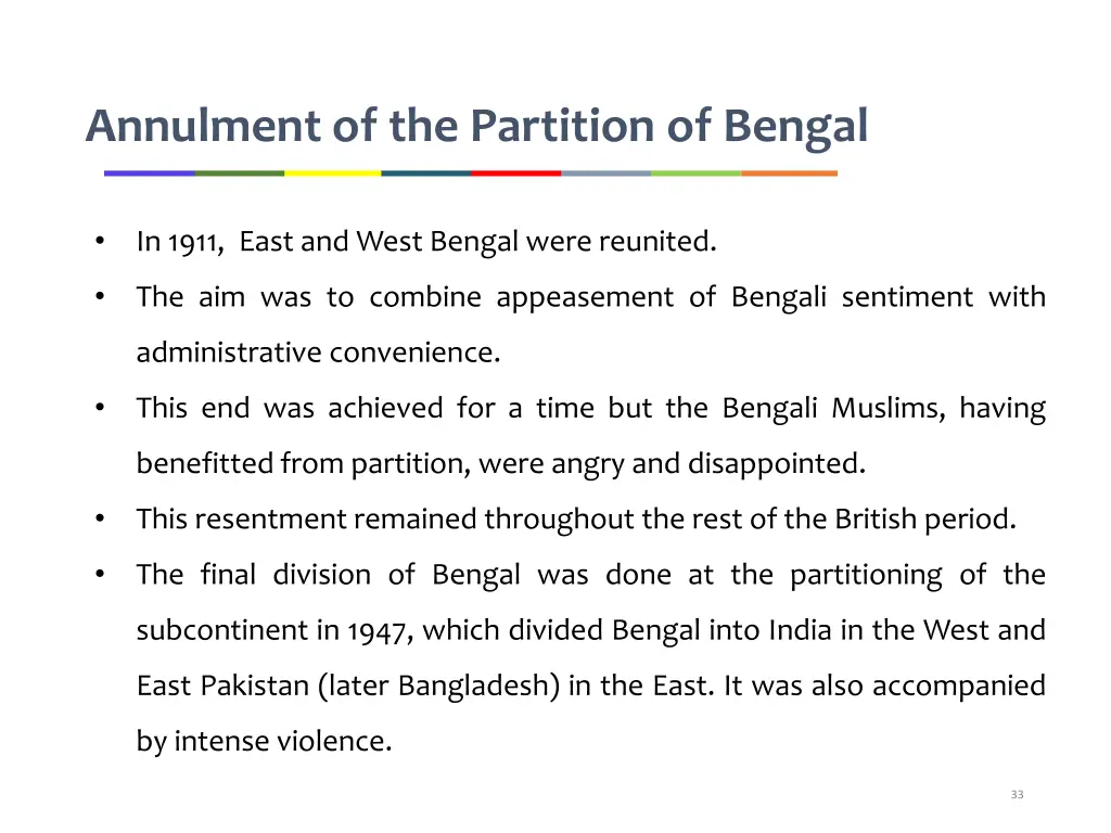 annulment of the partition of bengal