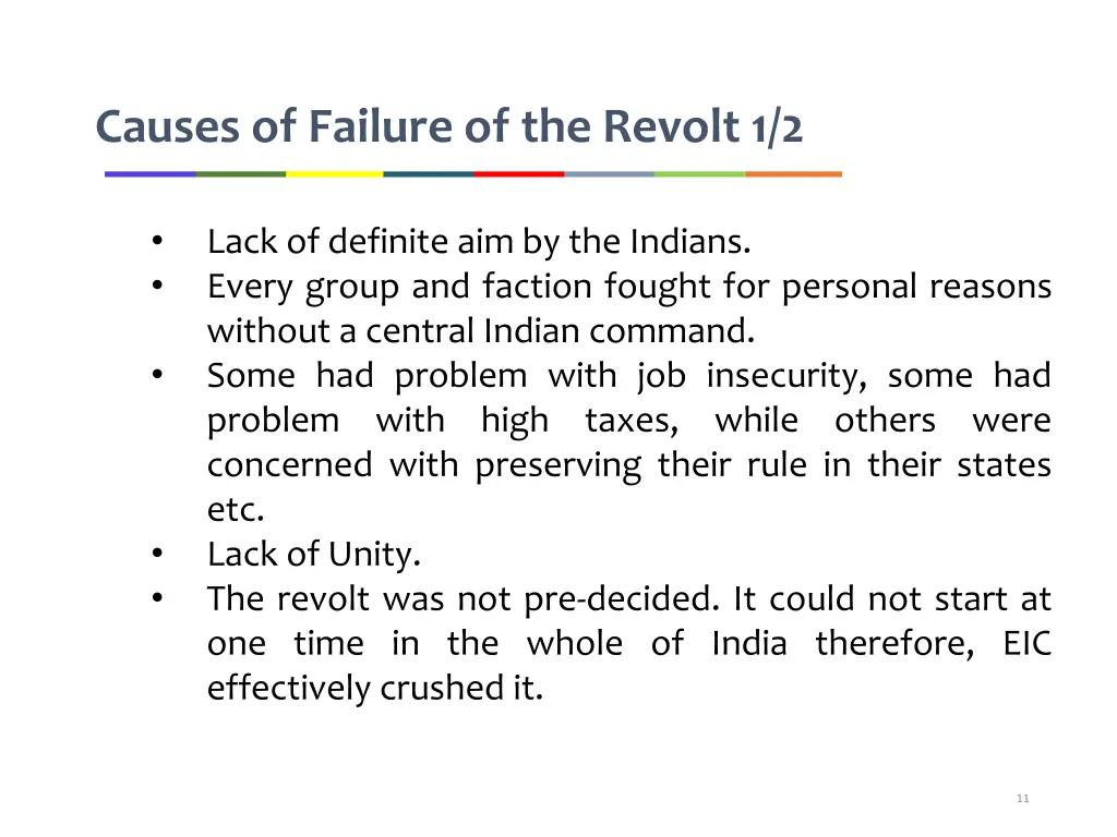 causes of failure of the revolt 1 2