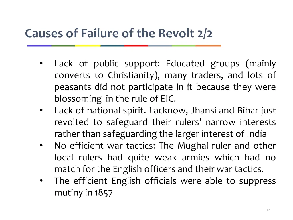causes of failure of the revolt 2 2