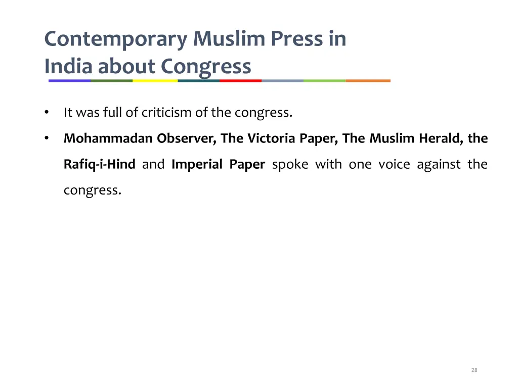 contemporary muslim press in india about congress