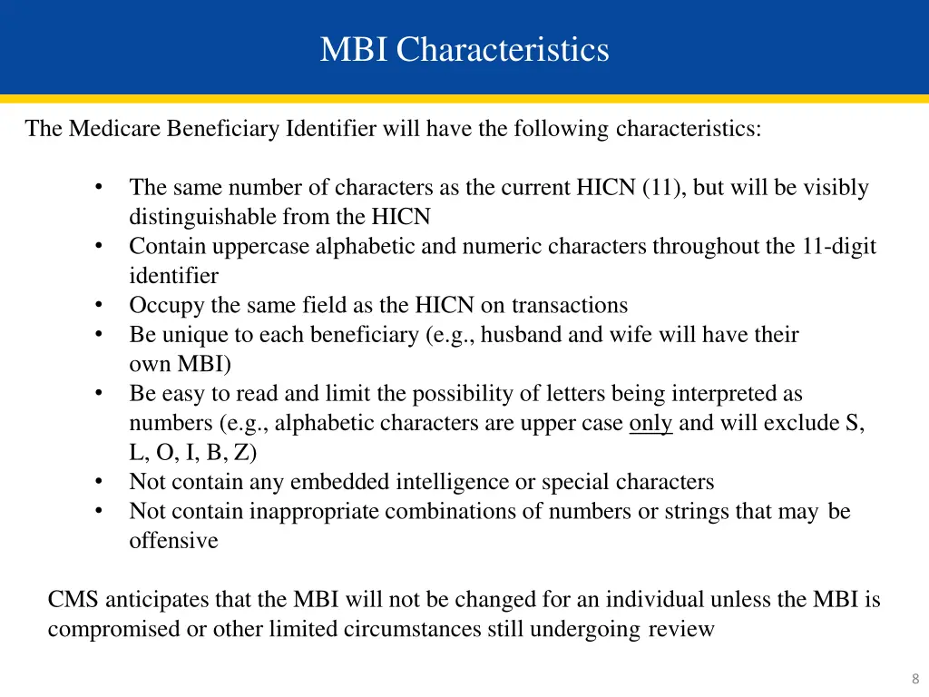 mbi characteristics