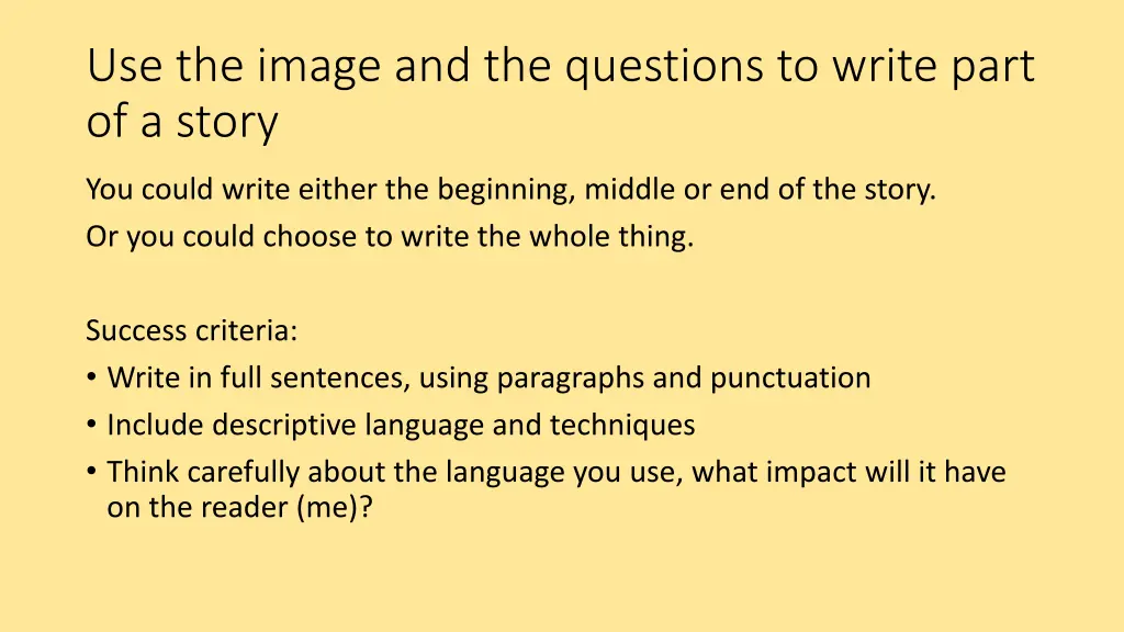 use the image and the questions to write part