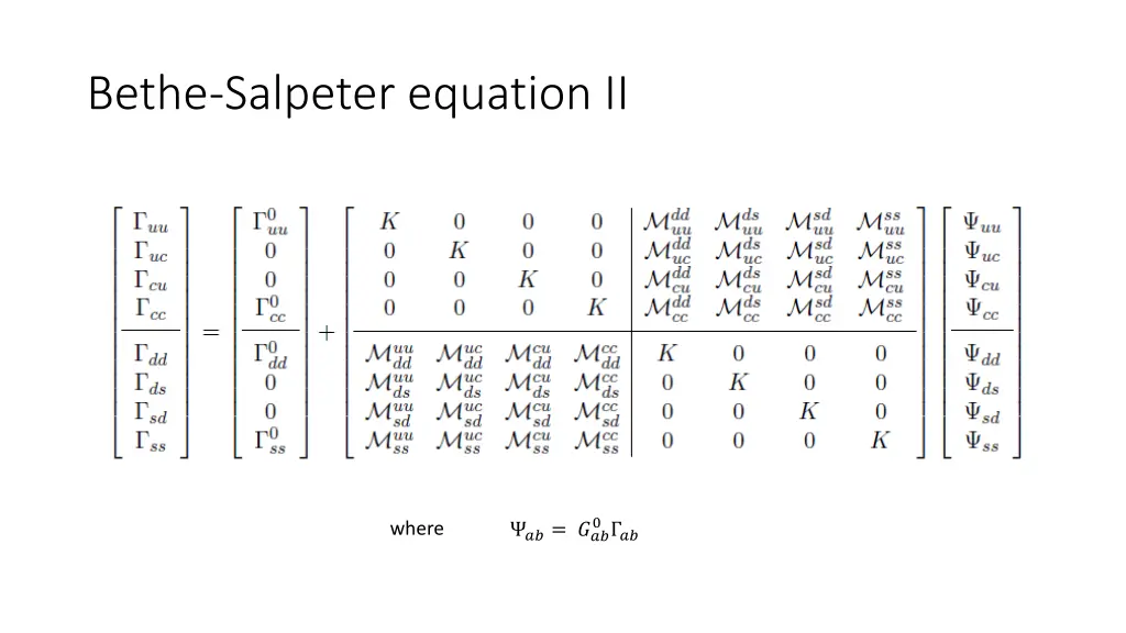 bethe salpeter equation ii