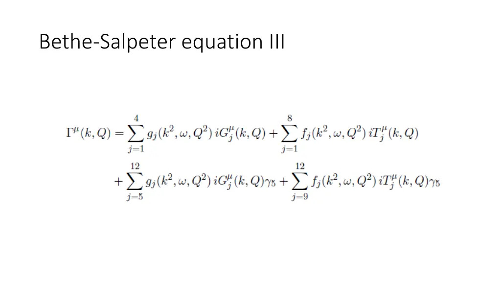 bethe salpeter equation iii