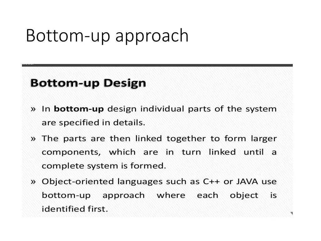 bottom up approach