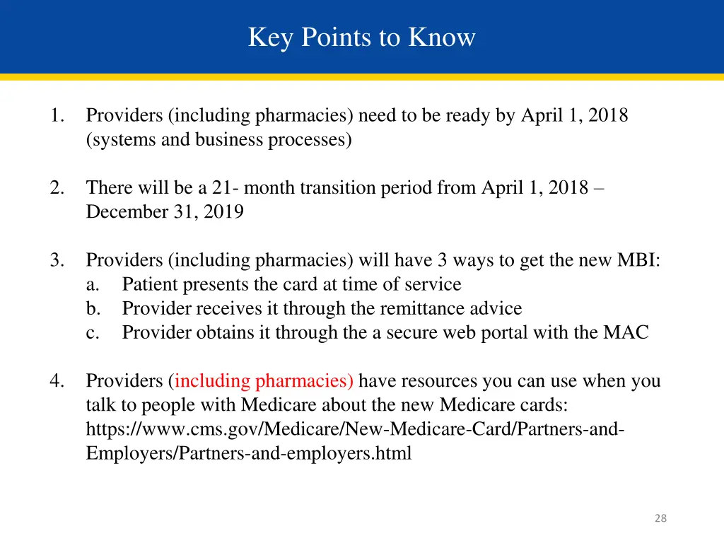 key points to know