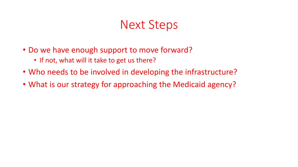 next steps
