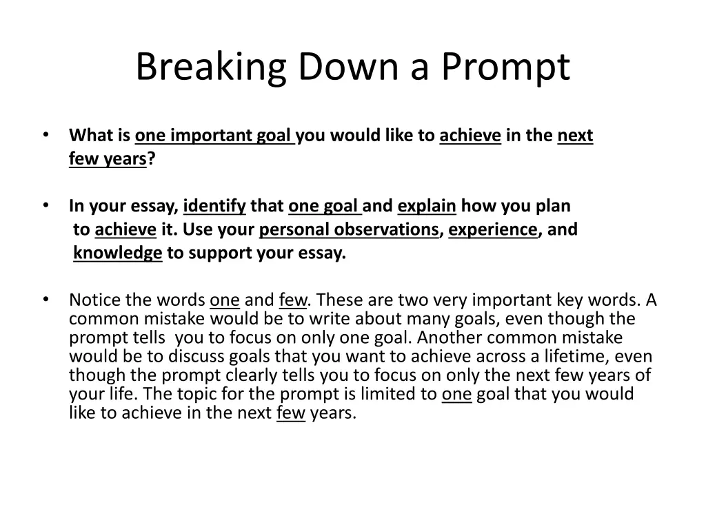 breaking down a prompt 1