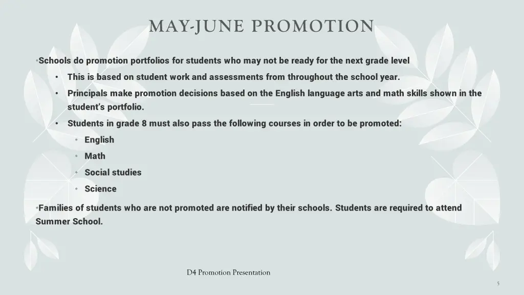 schools do promotion portfolios for students