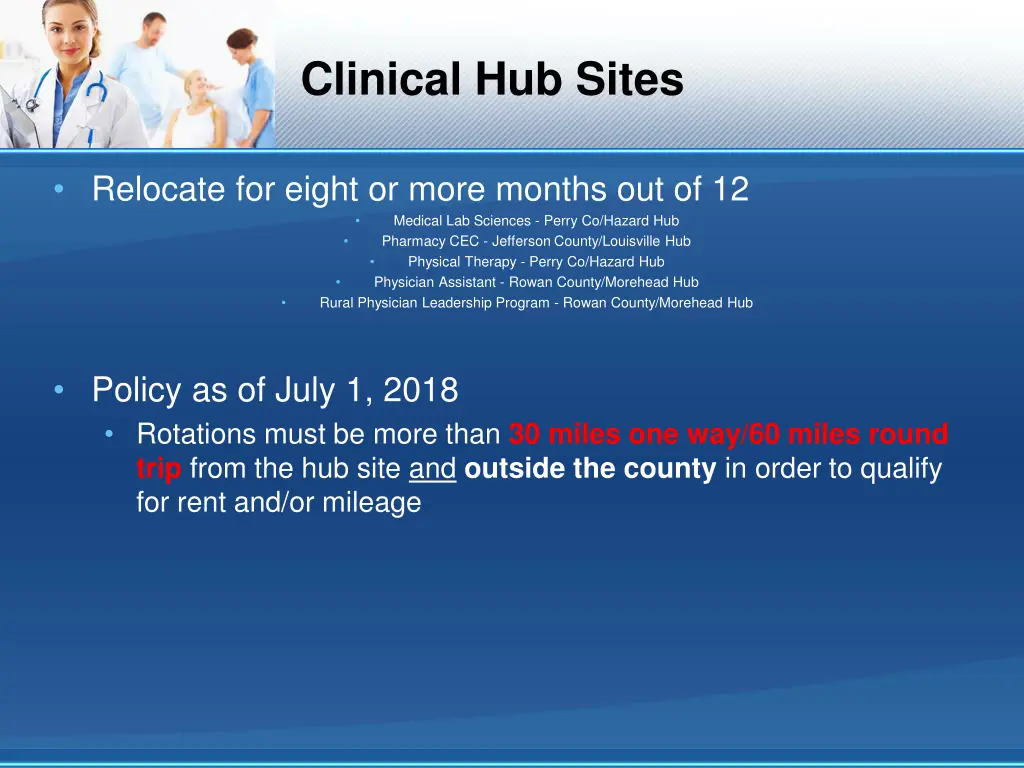 clinical hub sites