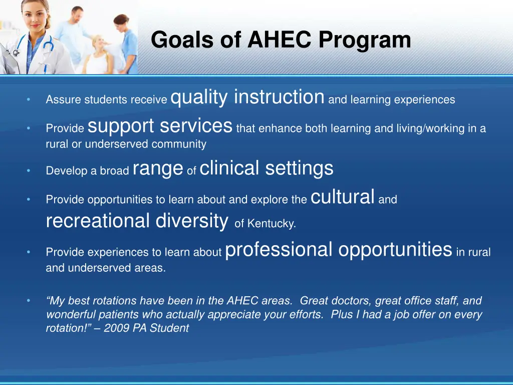 goals of ahec program