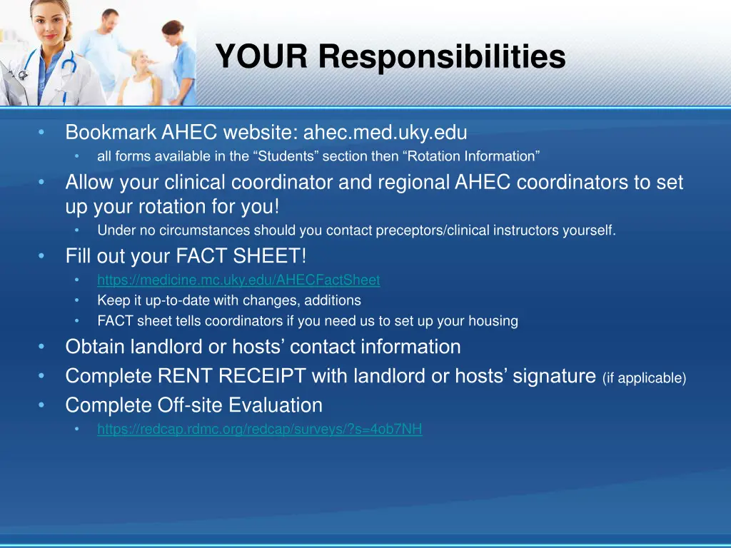 your responsibilities