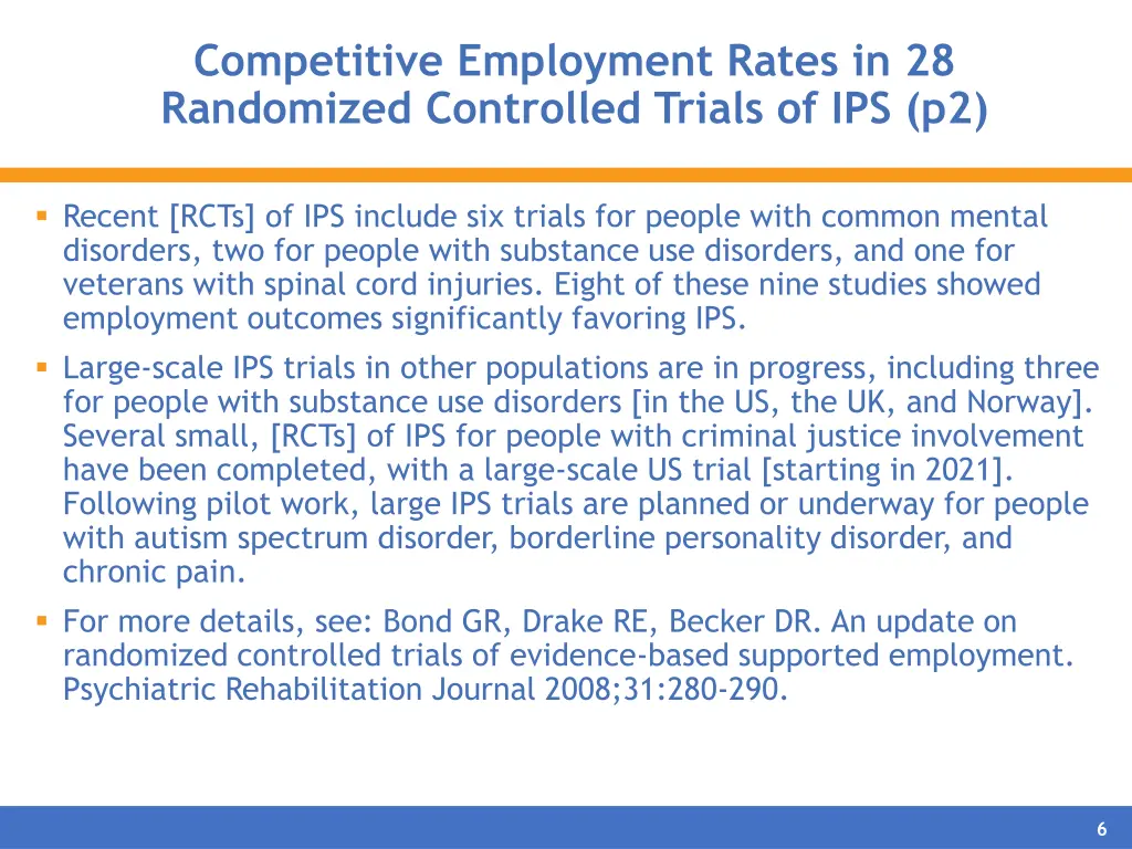 competitive employment rates in 28 randomized 1